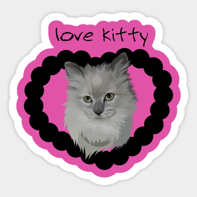 Love kitty cat Sticker by Fadmel